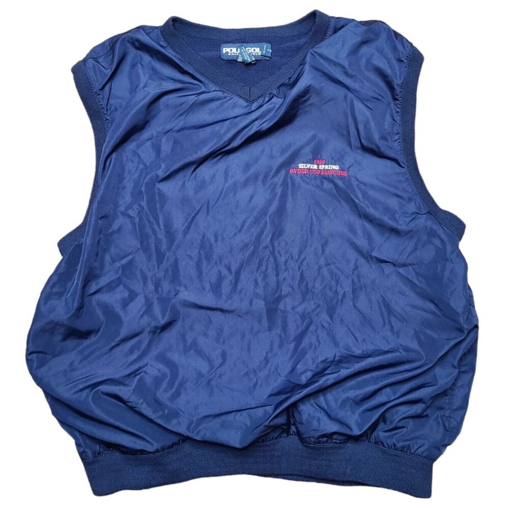 Polo Golf Vest Navy Blue Large Pullover Ralph Lauren '99 Silver Spring Vintage